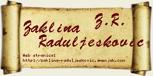 Žaklina Raduljesković vizit kartica
